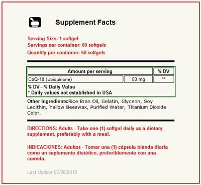 CoQ-10 50 mg 60 Capsulas